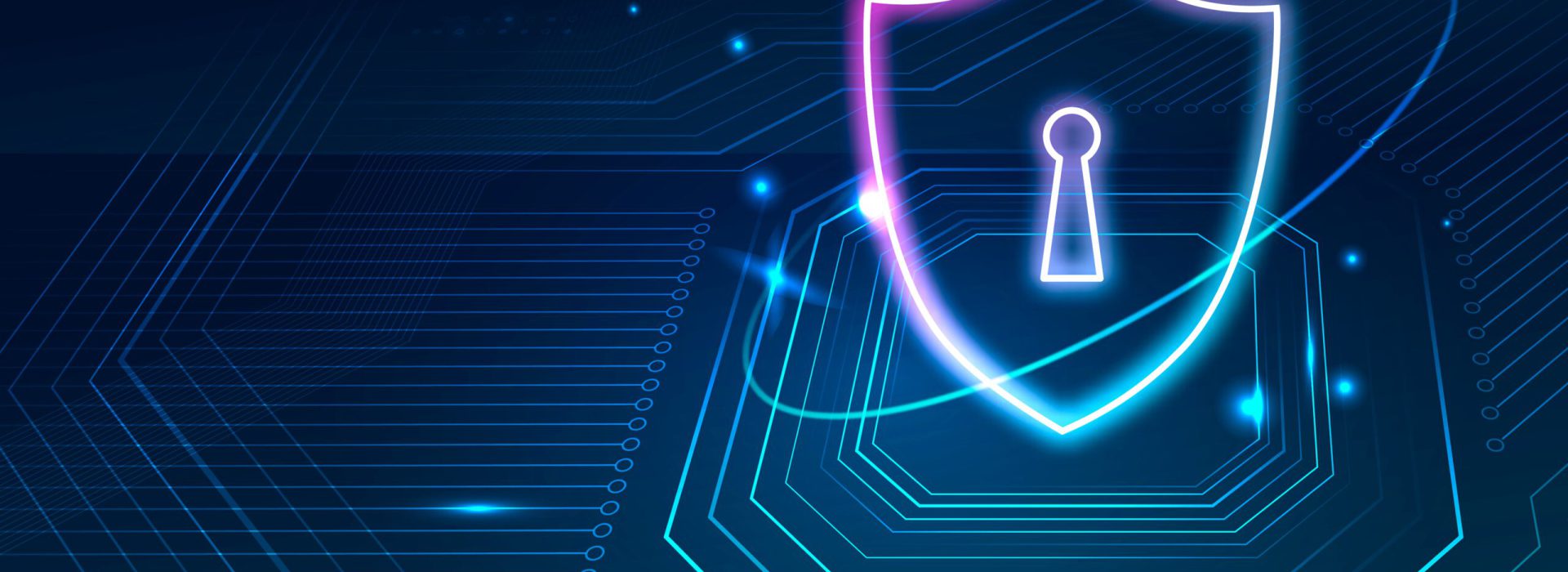 Data security technology background vector in blue tone